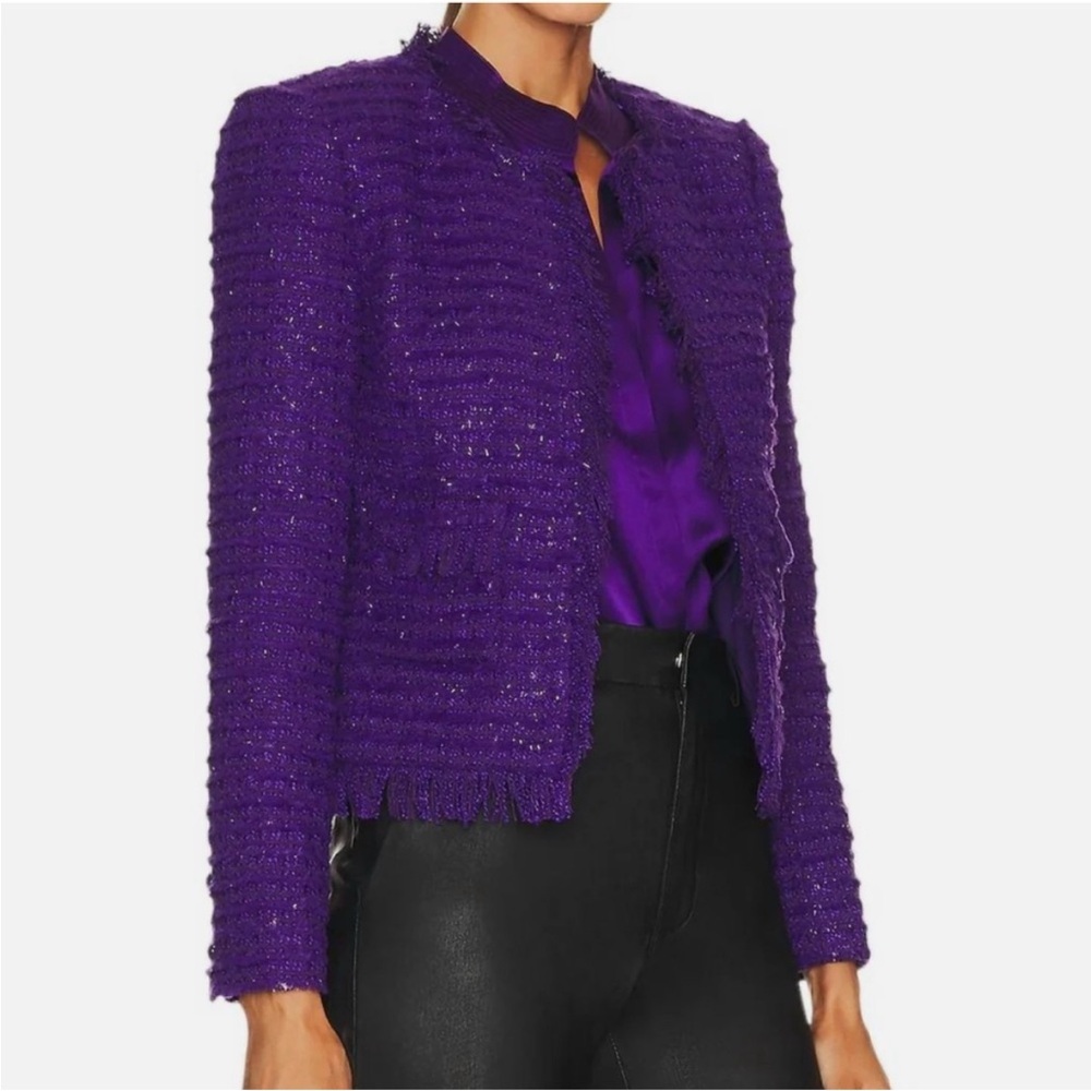 L'AGENCE Rich Purple Textured Blazer - NWOT